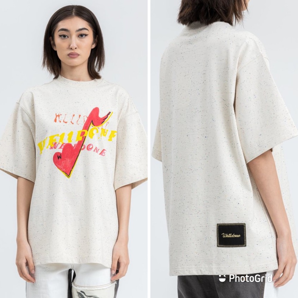 We11done Speckled Graphic T Shirt